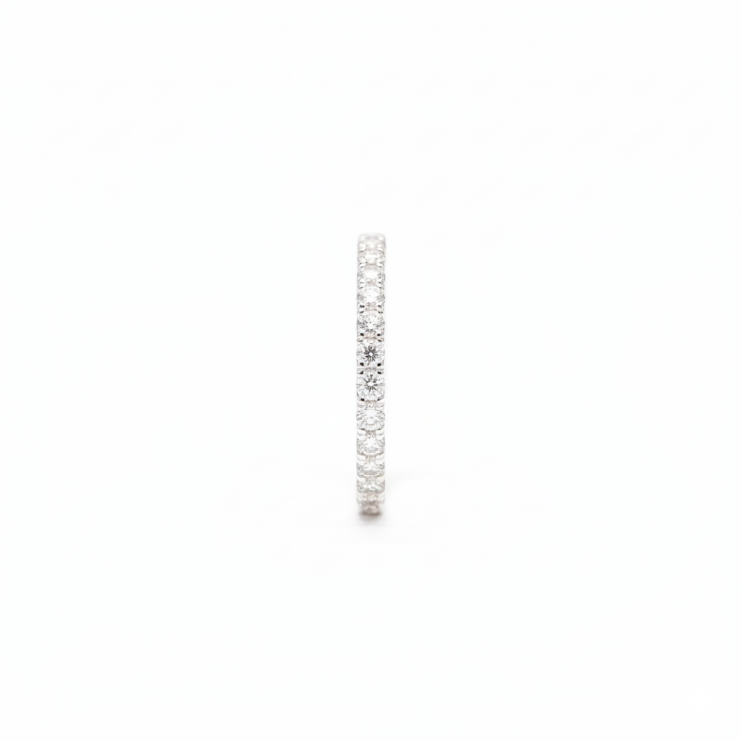 Anello Veretta a giro Recarlo in oro bianco e diamanti 0,40 ct.