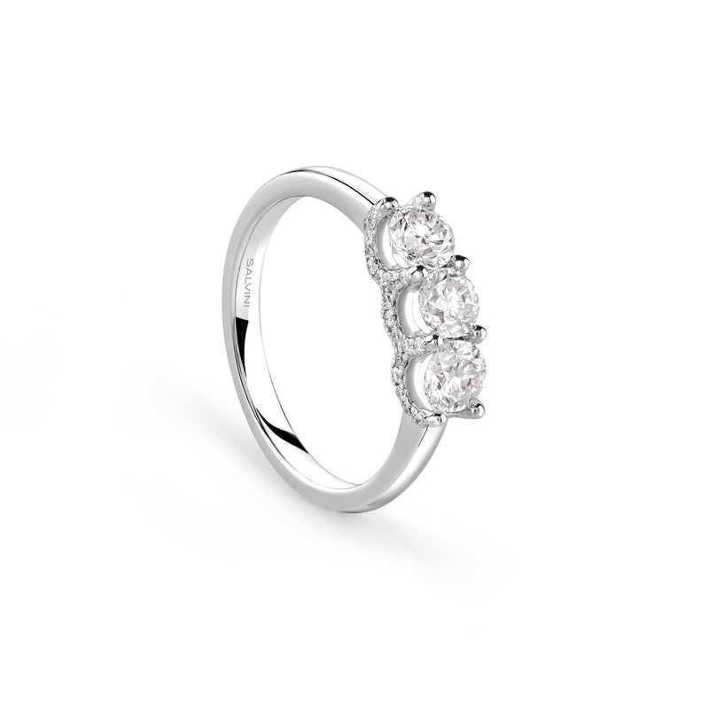 Anello Veretta Salvini Eterea Oro Bianco 18kt Diamanti 1,00 GH Misura 13