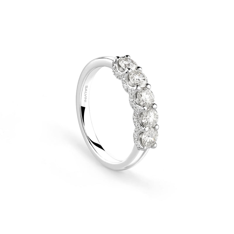 Anello Veretta Salvini Eterea Oro Bianco 18kt Diamanti 0,94 GH Misura 13