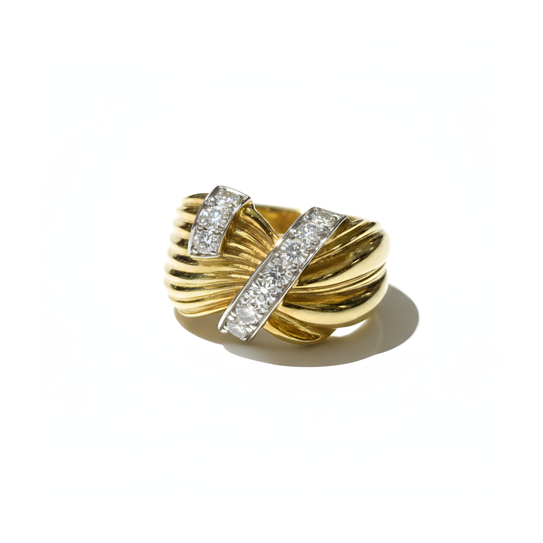 Anello Damiani oro con diamanti a giro 0,45 ct.
