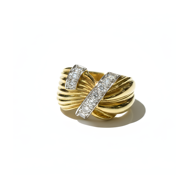 Anello Damiani oro con diamanti a giro 0,45 ct.