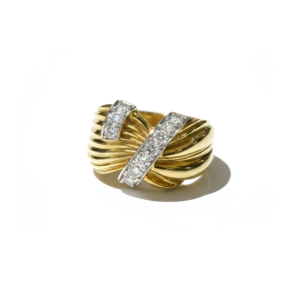 Anello Damiani oro con diamanti a giro 0,45 ct.