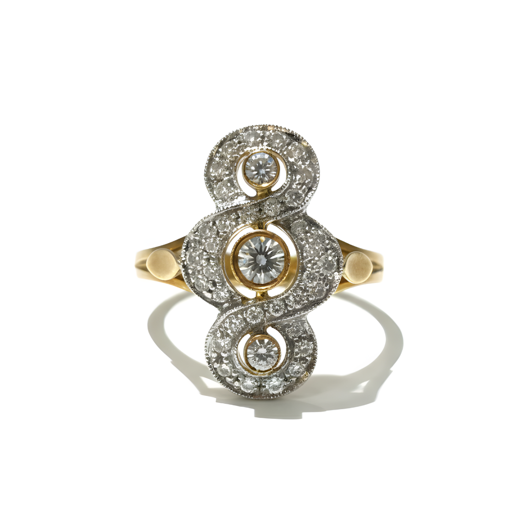 Anello Damiani diamanti taglio brillante ct.0.58 colore H if oro giallo gr.5.90