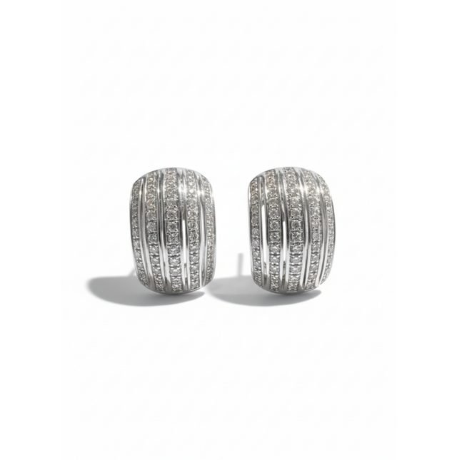ORECCHINI PRINCESS CASA DAMIANI DIAMANTI TAGLIO BRILLANTE CT.1.52 COLORE H IF, ORO BIANCO GR,17.80.