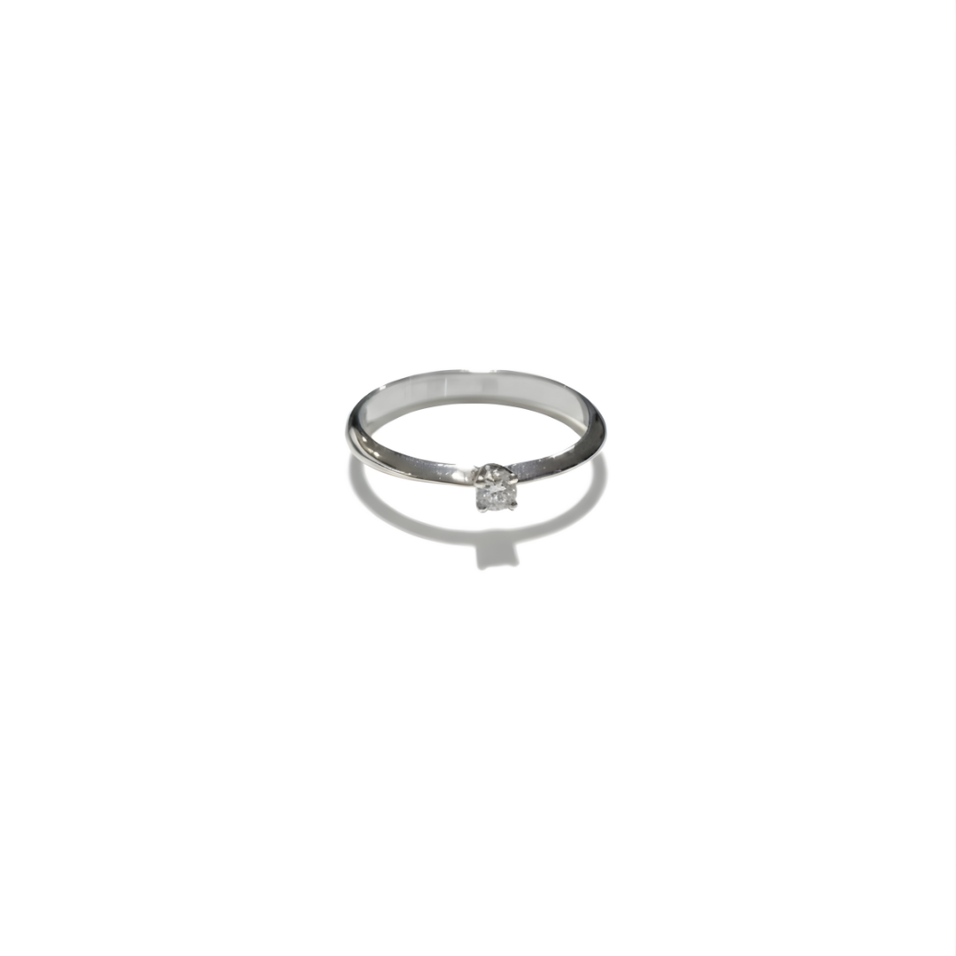 Anello solitario Recarlo in oro bianco e diamanti 0,15 ct.