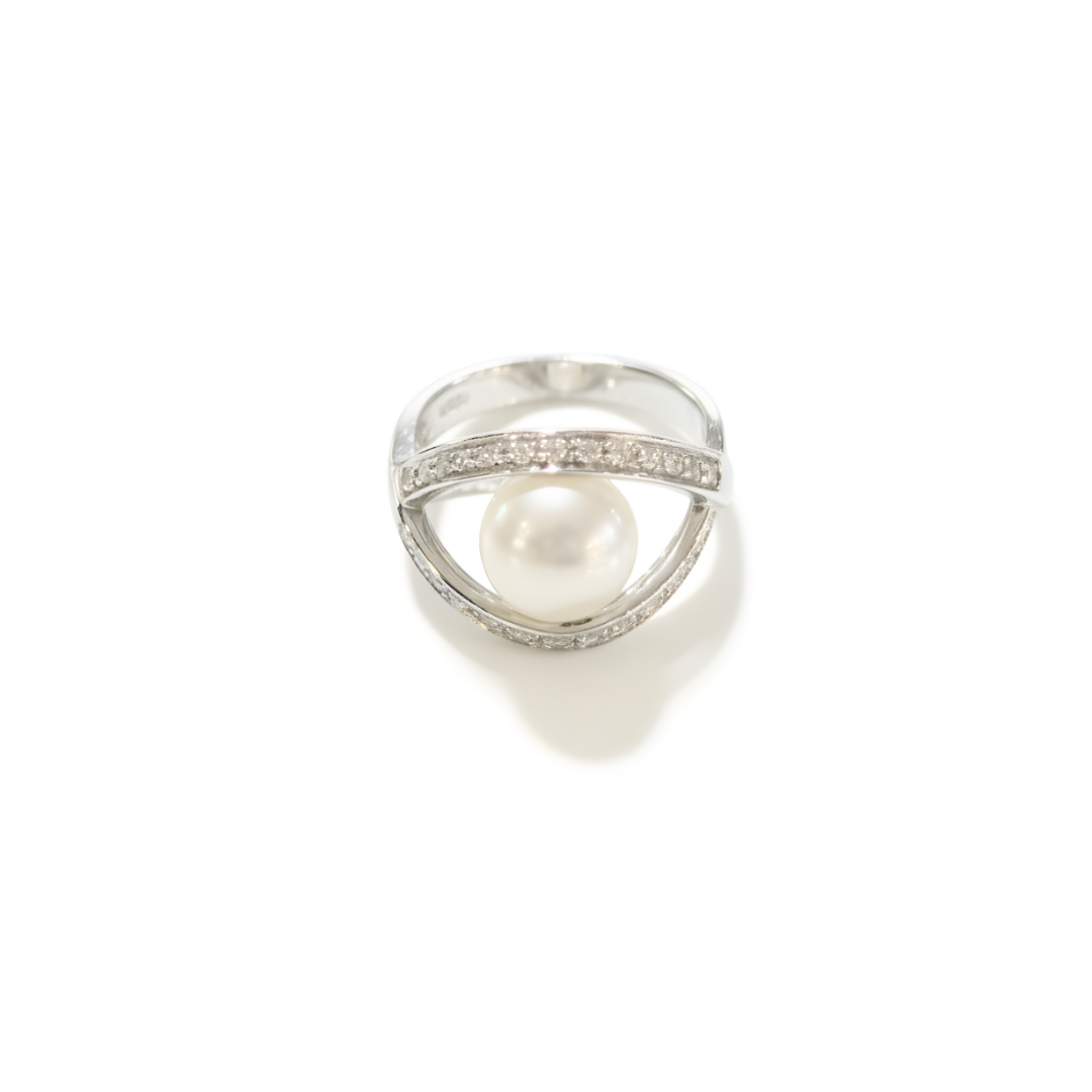 Anello  Damiani con perla e brillanti