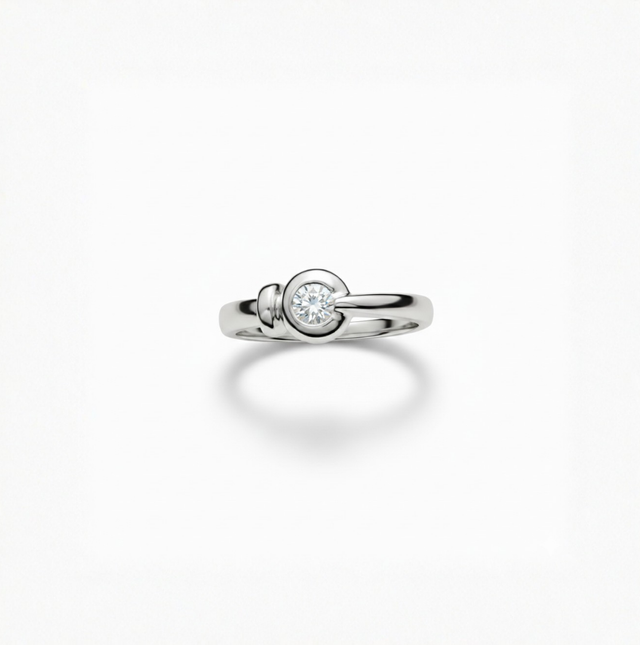 Anello Damiani solitario bianco e diamante kt.0,15 H ref.BV472726