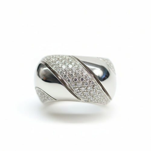 ANELLO DAMIANI FASCIA DIAMANTI TAGLIO BRILLANTE CT.1.09 COLORE H  IF ORO BIANCO GR.14.40