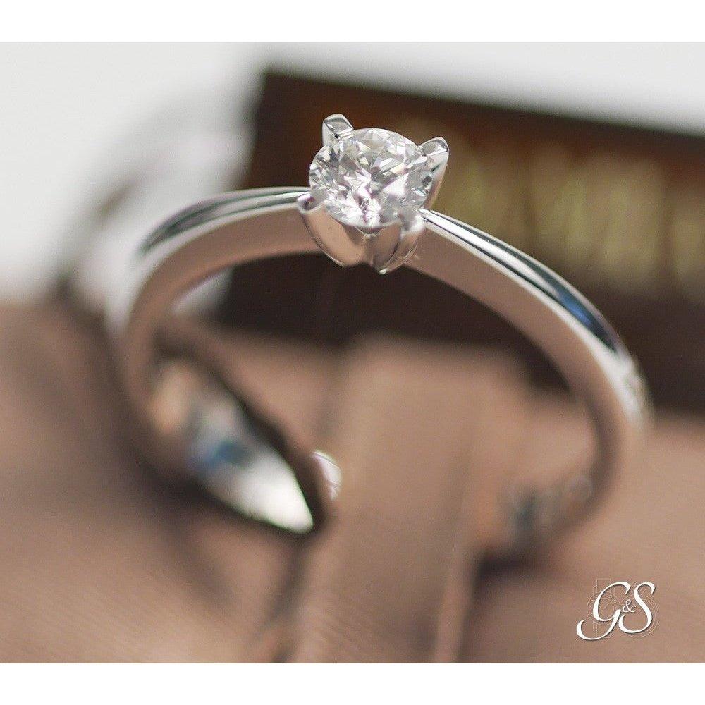 ANELLO DAMIANI SOLITARIO DIAMANTE TAGLIO BRILLANTE CT.0.35 H