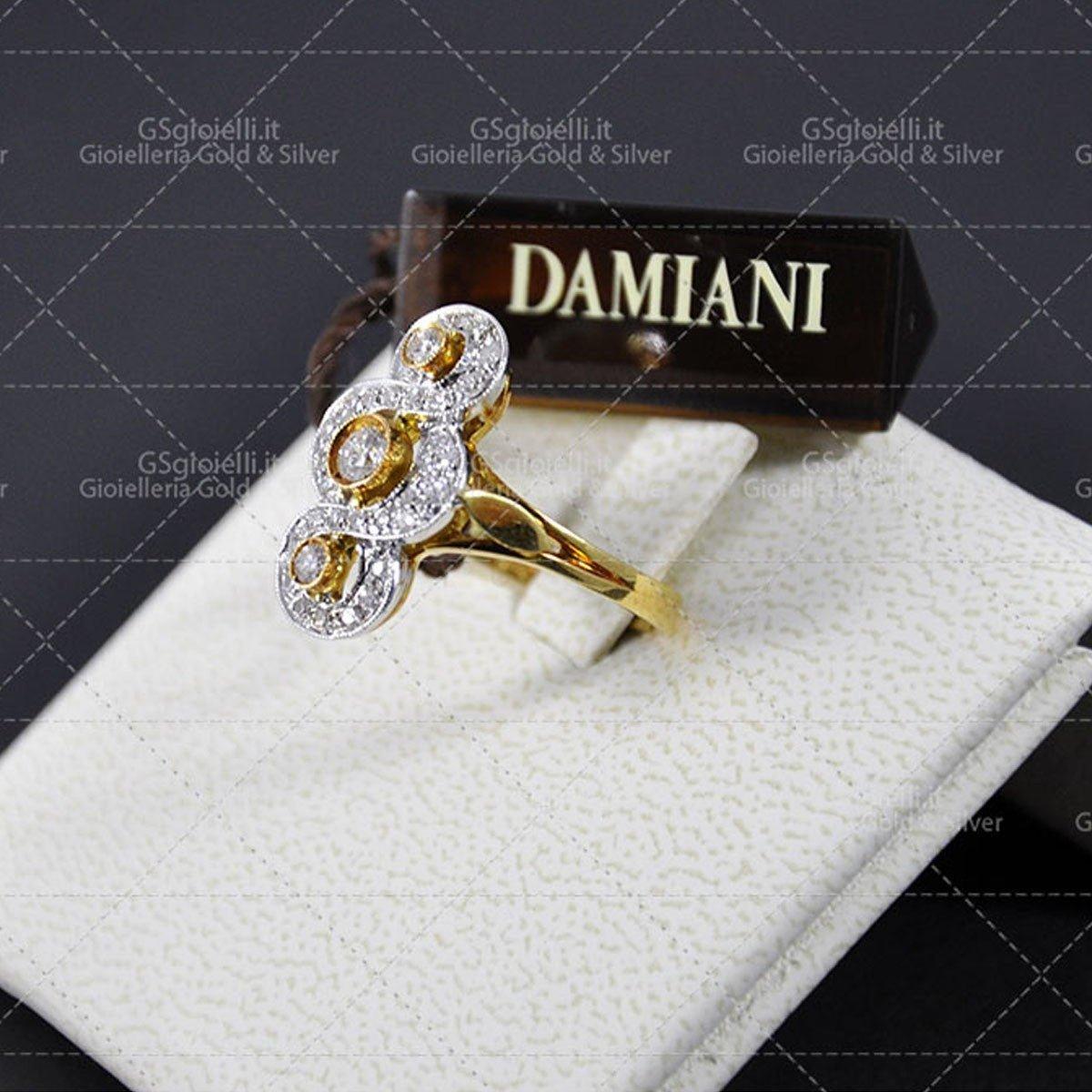 Anello Damiani diamanti taglio brillante ct.0.58 colore H if oro giallo gr.5.90