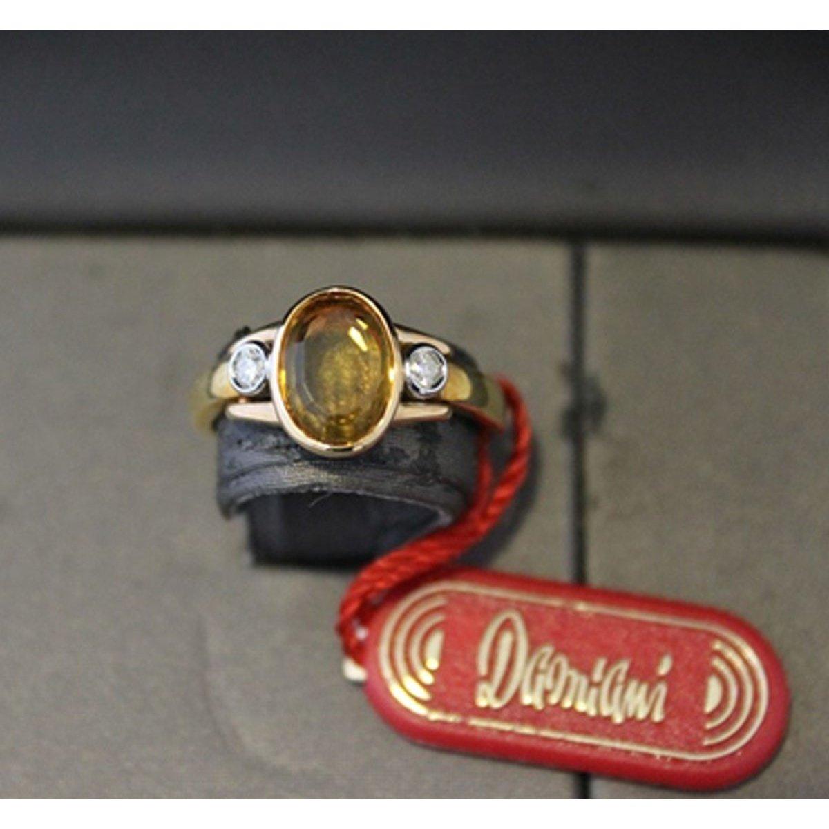 Anello Damiani oro e diamante con Topazio giallo Madera 0,40 ct.