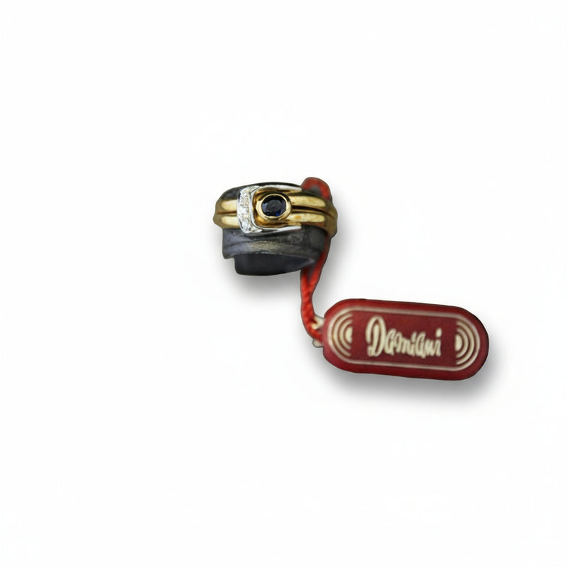 Anello Damiani Oro E Diamante Con Zaffiro 0,36 Ct.