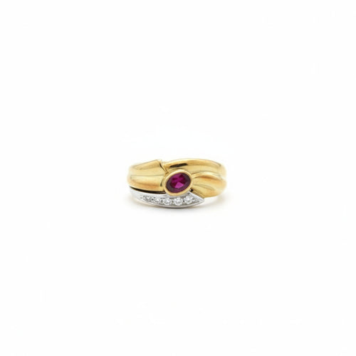 Anello Damiani oro e diamante con rubino 0,33 ct.