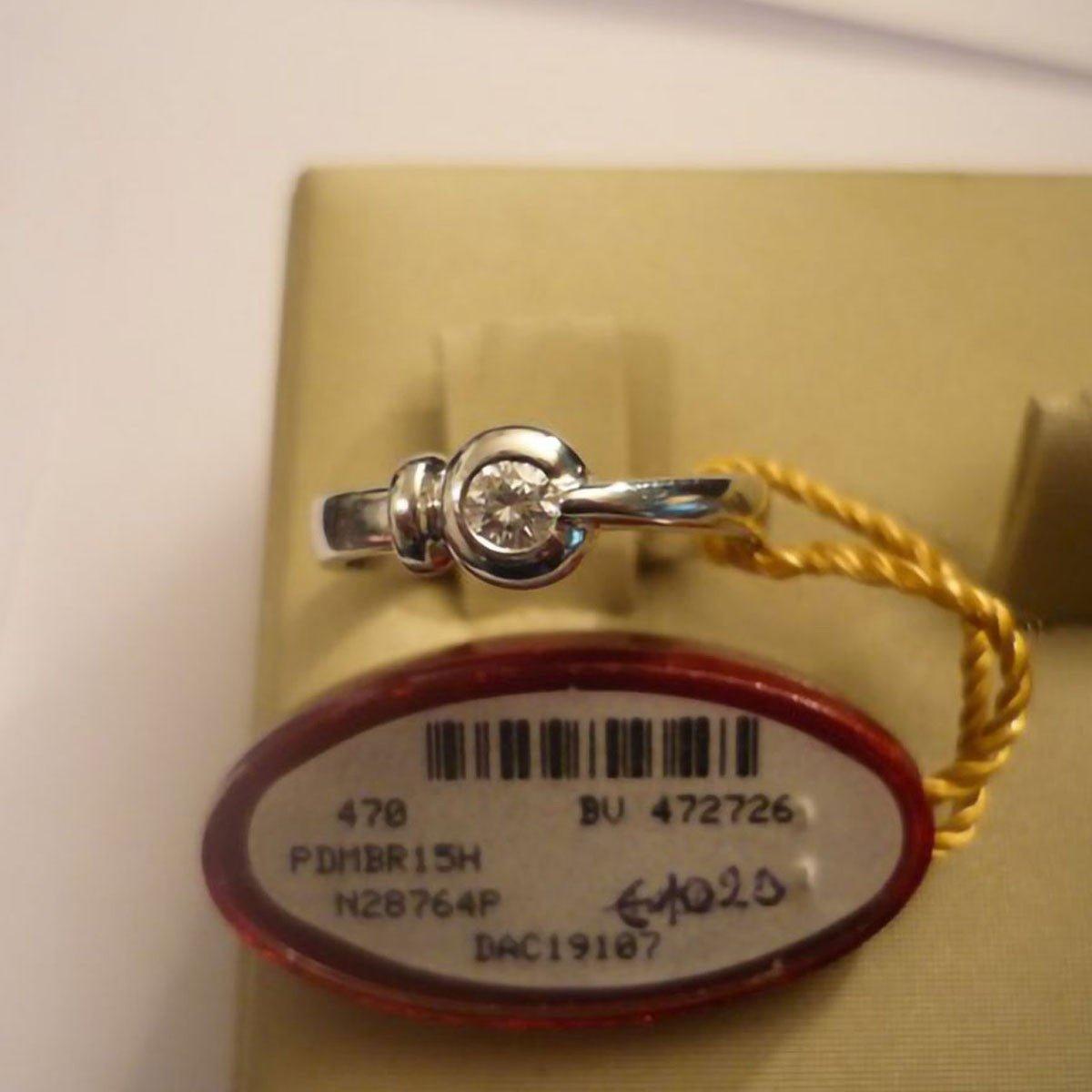 Anello Damiani solitario bianco e diamante kt.0,15 H ref.BV472726