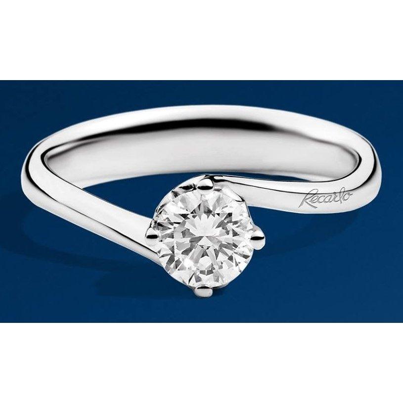 Oro Bianco Solitario Diamante Re Carlo Anello Solitario Recarlo Re