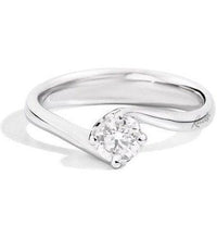 Anello Solitario Recarlo Xd195/050 Collez.Anniversary In Oro Bianco E Diamanti Ct.0,50 Colore F Vs.