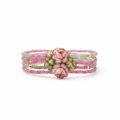 BRACCIALE GABRIELLA RIVALTA CON TORMALINE IN ORO E RAME MINIATO.
