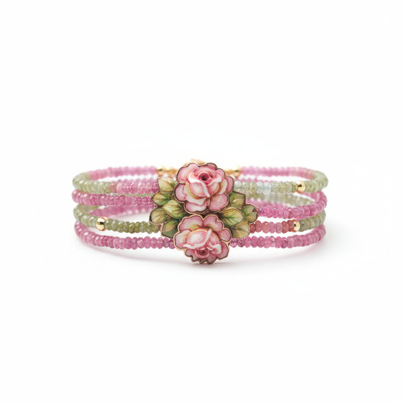 Bracciale Gabriella Rivalta Con Tormaline In Oro E Rame Miniato.