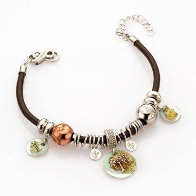 Bracciale In Cuoio Argento E Ciondoli Gabriella Rivalta Collezione I Valori Della Vita