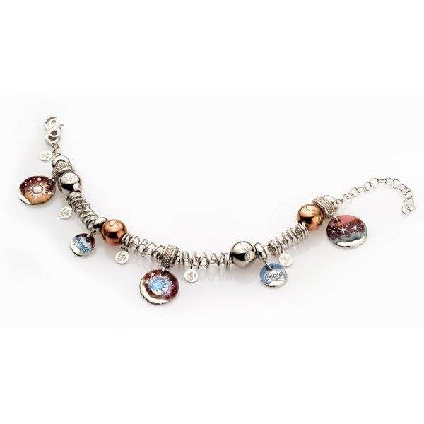 Bracciale In Cuoio, Argento E Ciondoli Gabriella Rivalta Collezione I Valori Della Vita