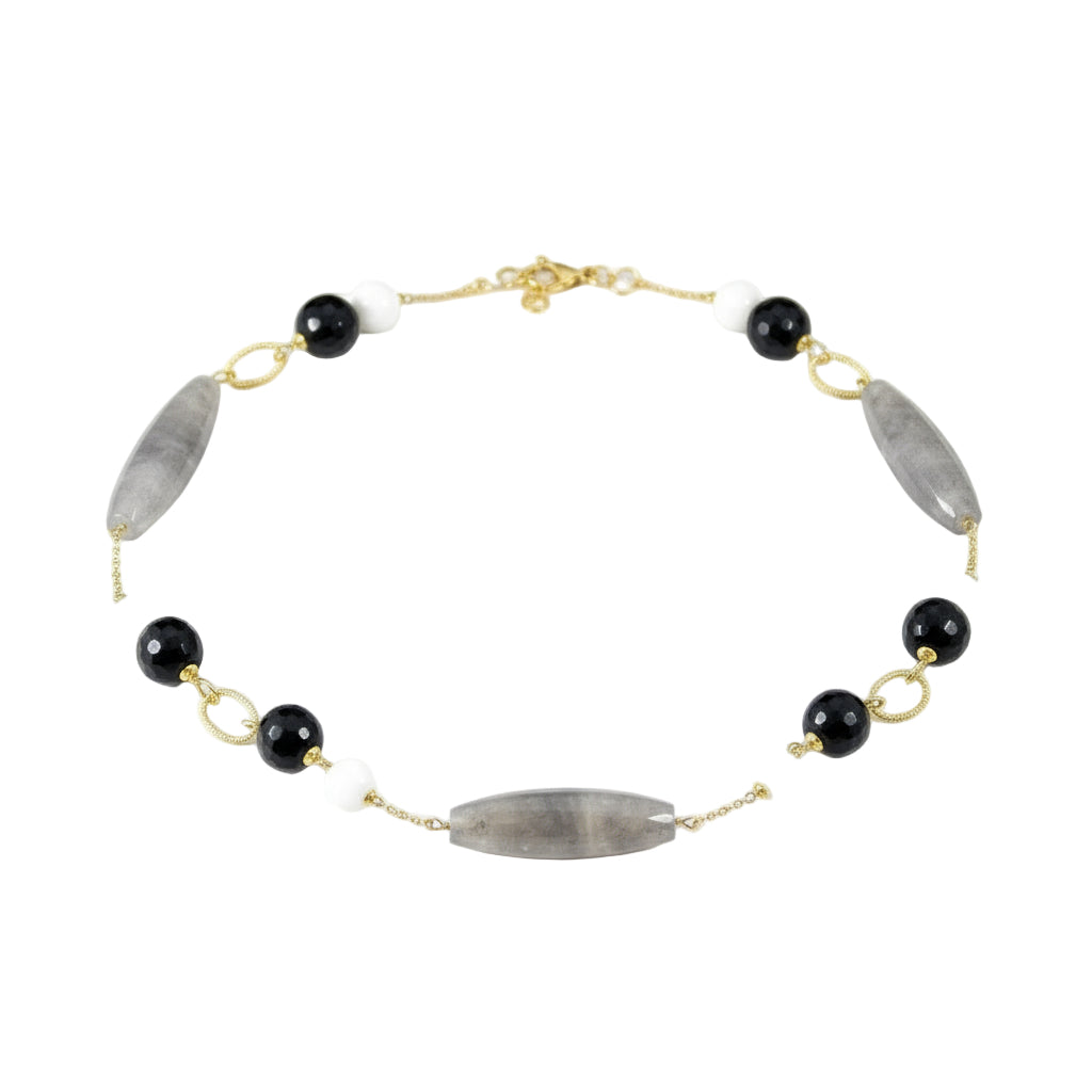 COLLANA CARAVAGGIO IN ORO GIALLO E PIETRE DURE