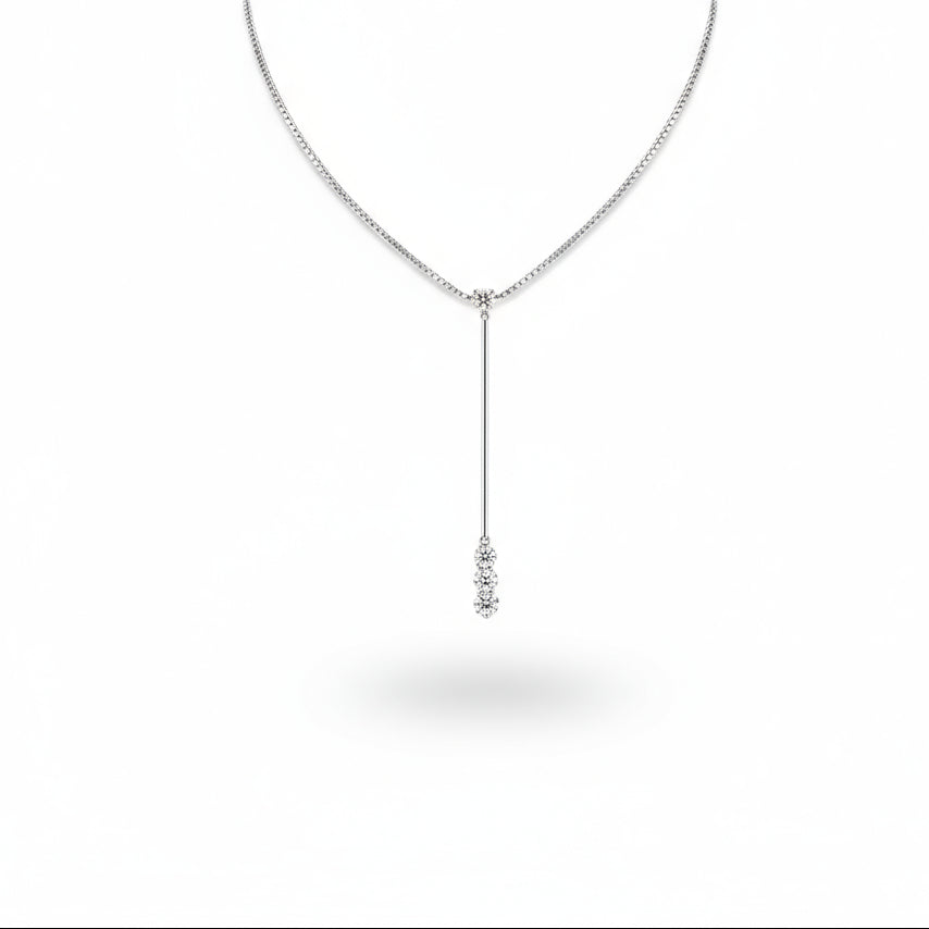 COLLANA DAMIANI CON PENDENTE, DIAMANTE CT.0.43 COLORE H IF,ORO BIANCO