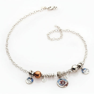 COLLANA IN ARGENTO E CIONDOLI GABRIELLA RIVALTA COLLEZIONE I VALORI DELLA VITA