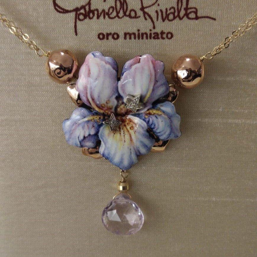 Collana Gabriella Rivalta iris con pietre e brillanti