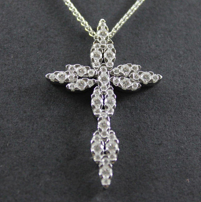 Collana Recarlo con croce di diamanti in oro bianco REF.ZN587/B