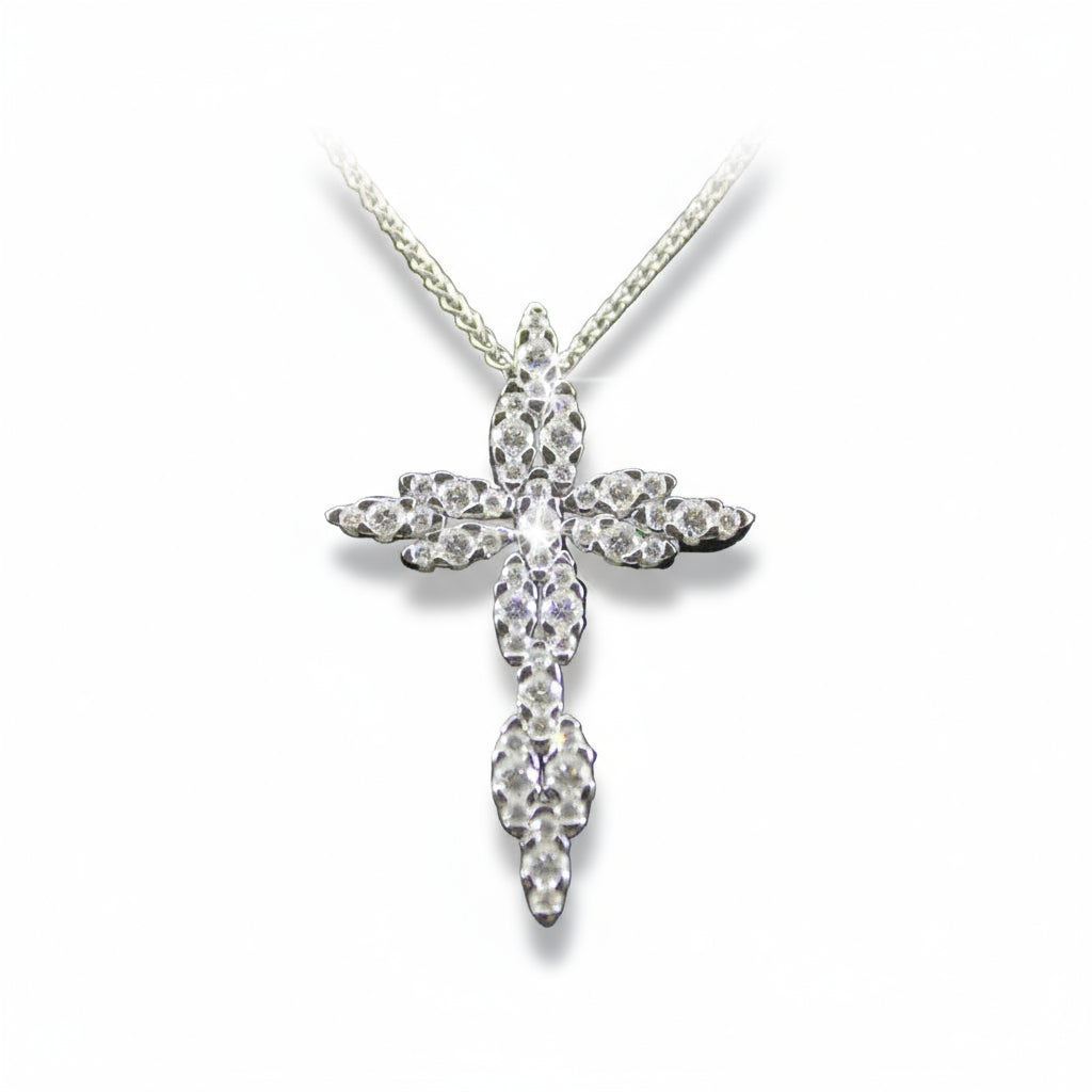 Collana Recarlo con croce di diamanti in oro bianco REF.ZN587/B