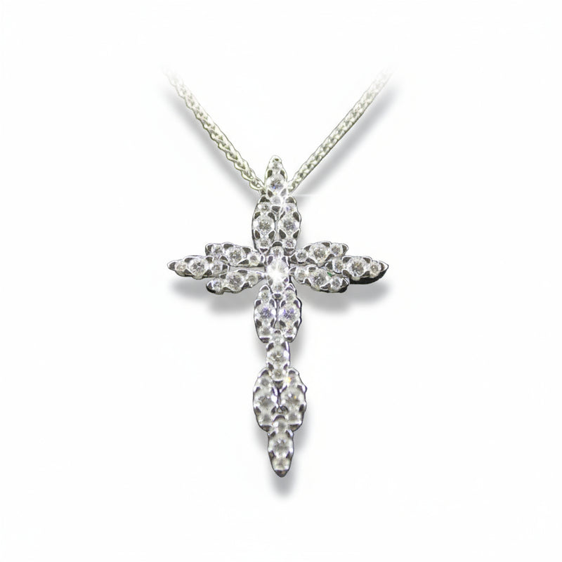 Collana Recarlo Con Croce Di Diamanti In Oro Bianco