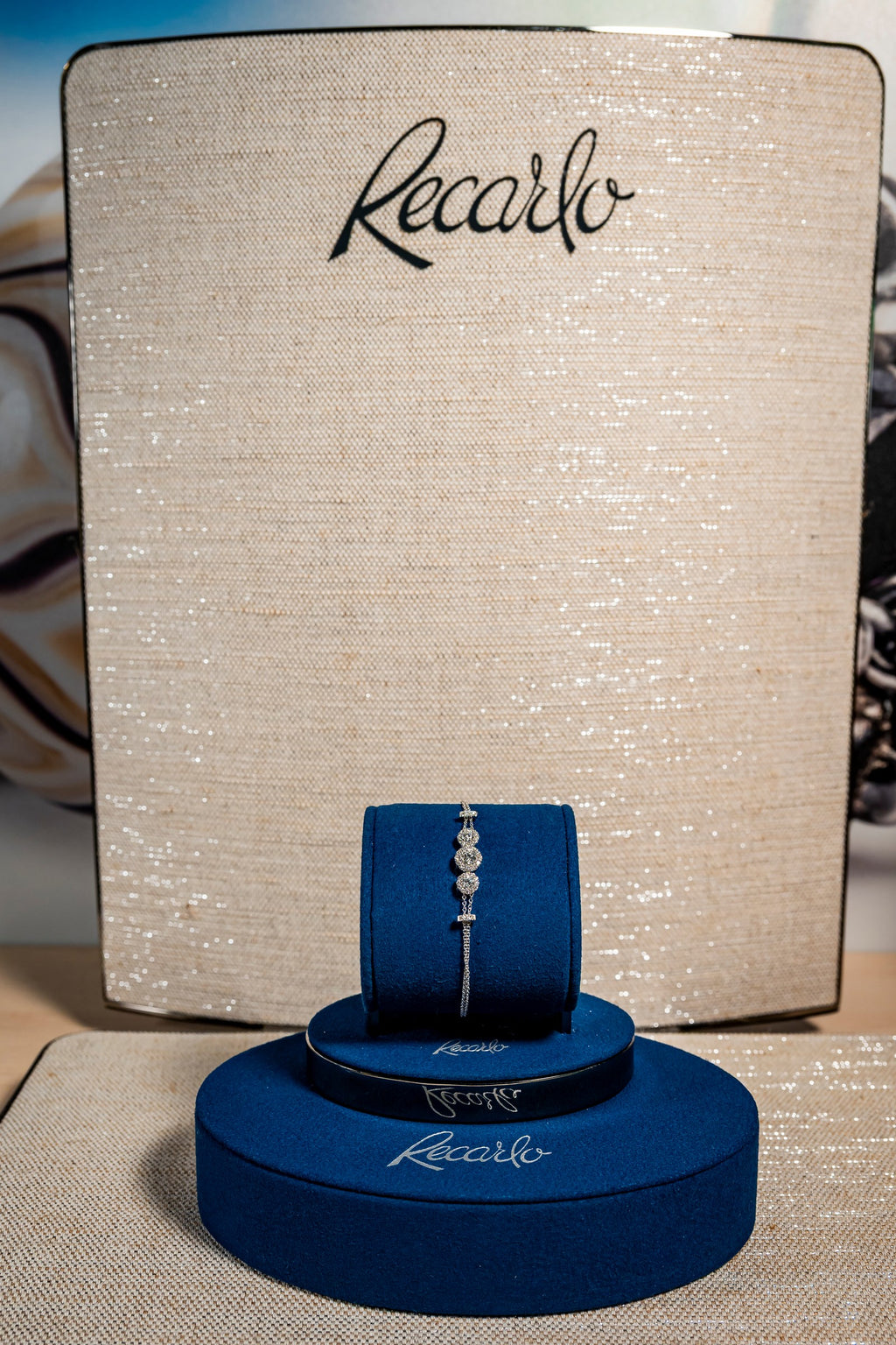 Bracciale RECARLO ANNIVERSARY HALO con 3 elementi centrali