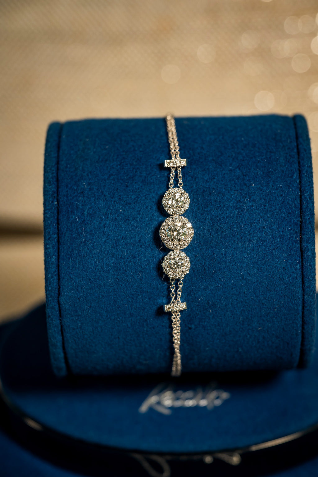 Bracciale RECARLO ANNIVERSARY HALO con 3 elementi centrali