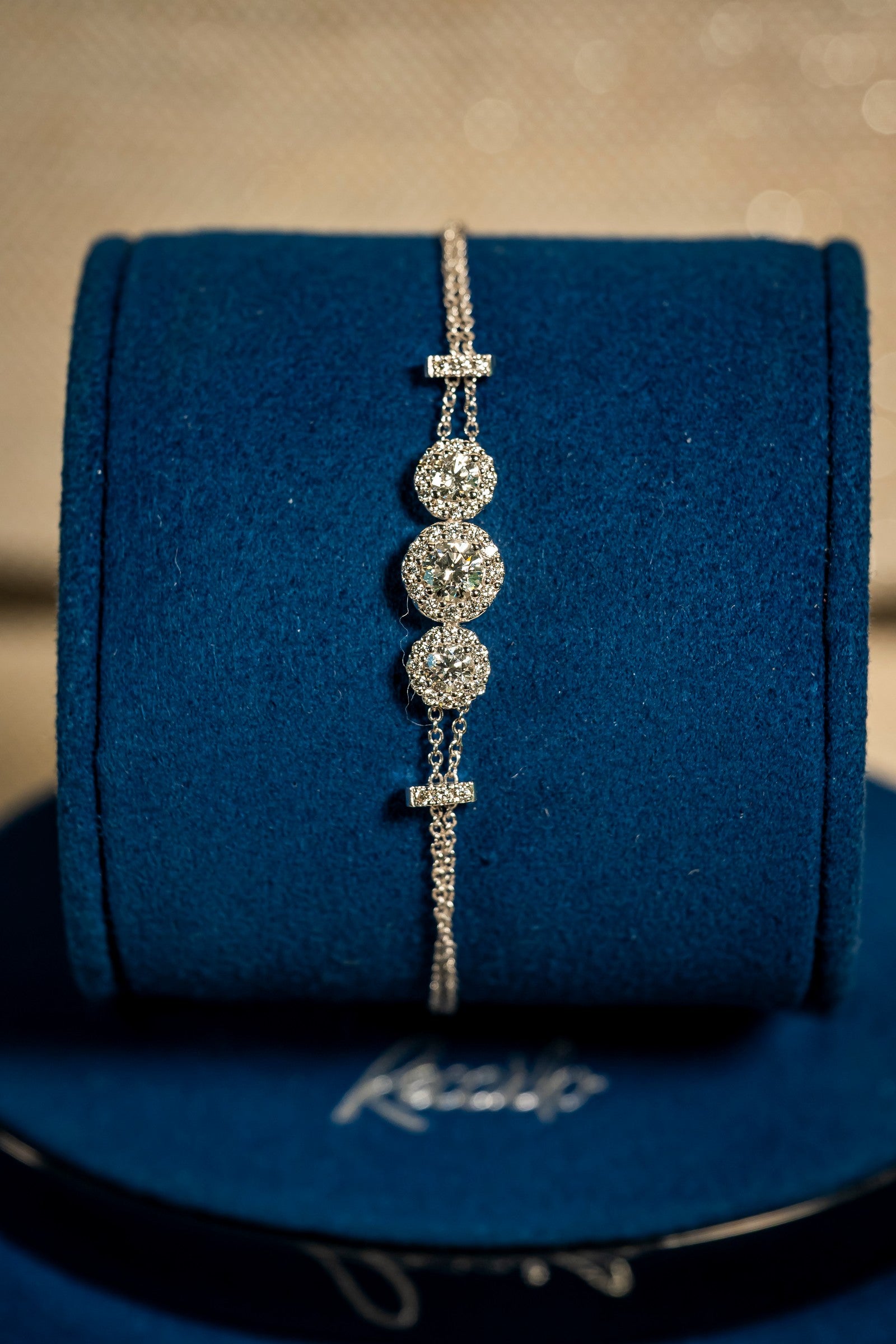 Bracciale RECARLO ANNIVERSARY HALO con 3 elementi centrali