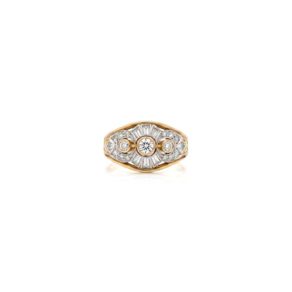 ANELLO DAMIANI oro e diamanti ct.0,18-0,13-0,06 Preziosa montatura