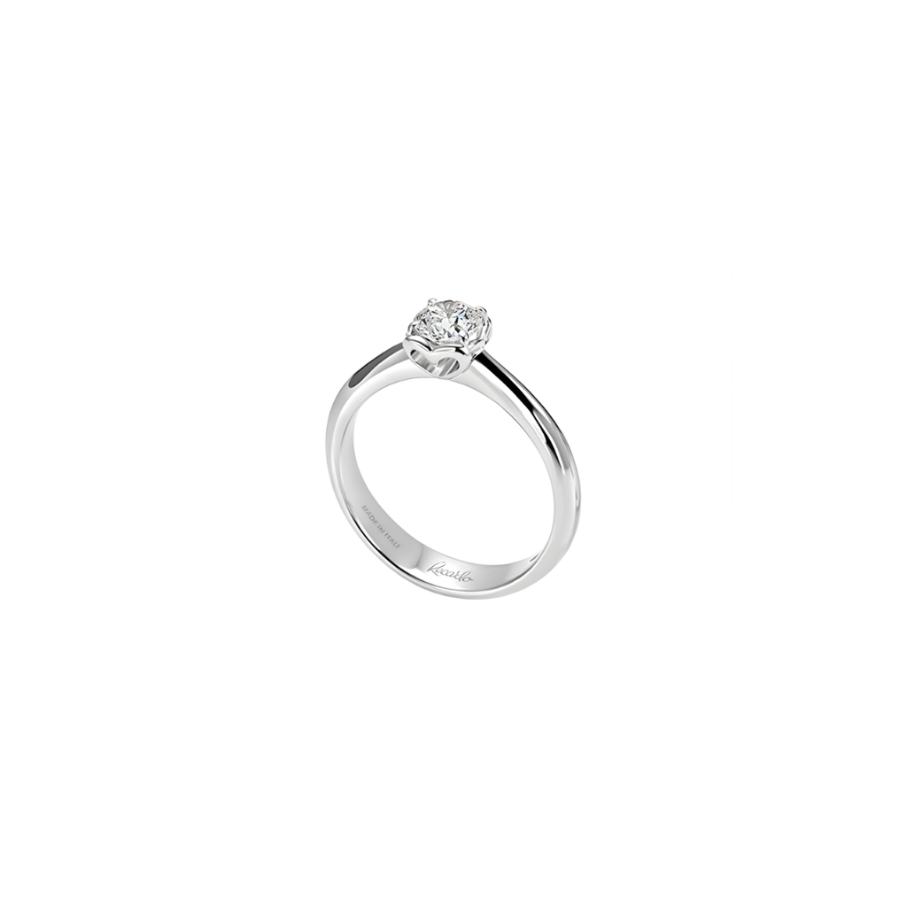 Anello solitario Recarlo collez. Anniversary in oro bianco e diamanti ct.0,155 F SI