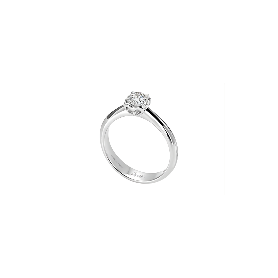 Anello solitario Recarlo collez. Anniversary in oro bianco e diamanti ct.0,155 F SI