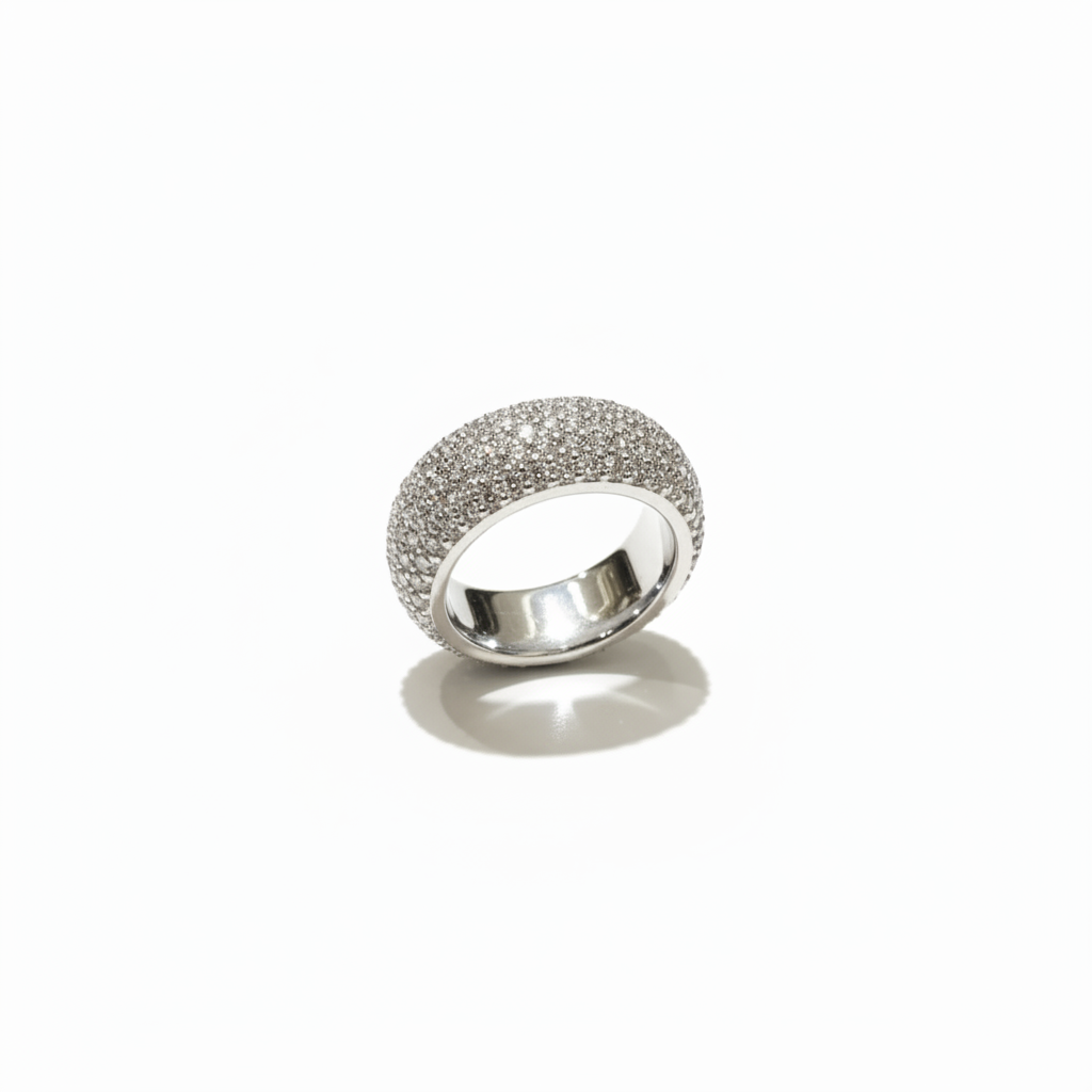 Anello Recarlo In Oro Bianco 18kt. E Diamanti
