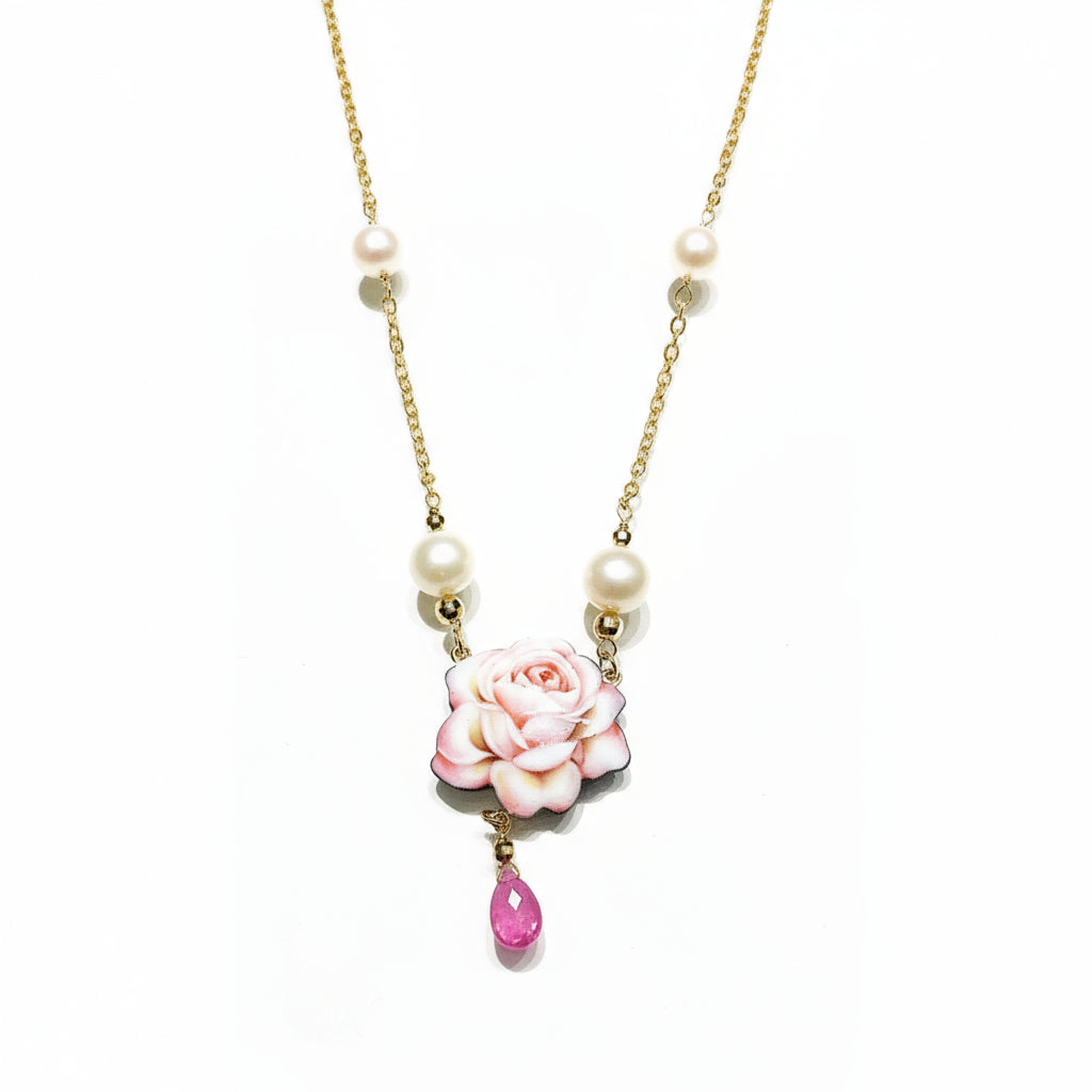 GIROCOLLO CON CIONDOLO GABRIELLA RIVALTA IN ORO MINIATO.