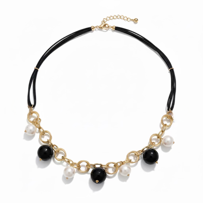 Collana Caravaggio Oro Giallo 18kt  Perle Naturali e Onice