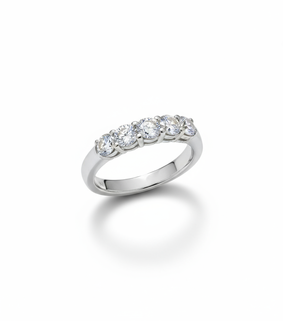 ANELLO DAMIANI VERETTA CT.040 COLORE H PURO IF ORO GR.4.16