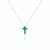 Girocollo Recarlo croce in oro bianco e smeraldi ct.0,42
