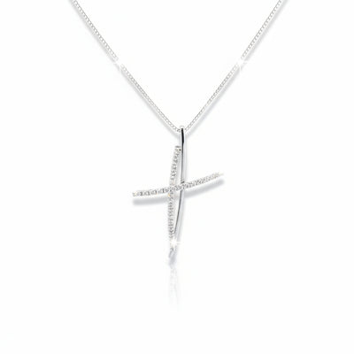 Girocollo Recarlo in oro bianco e diamanti ct0.09 e ct0.09 F VS