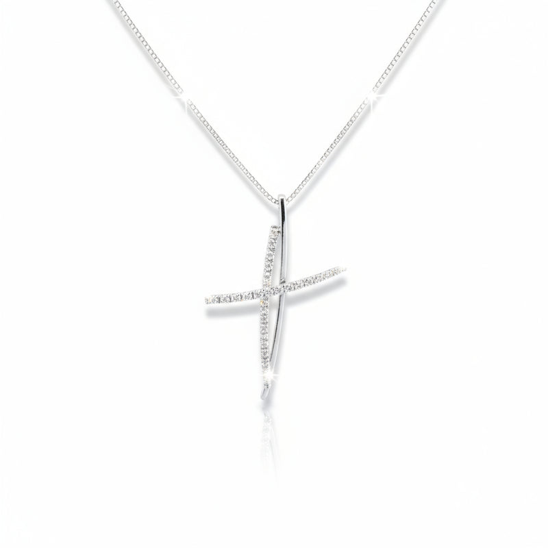 Collana Recarlo In Oro Bianco E Diamanti Ct0.09 E Ct0.09 F Vs