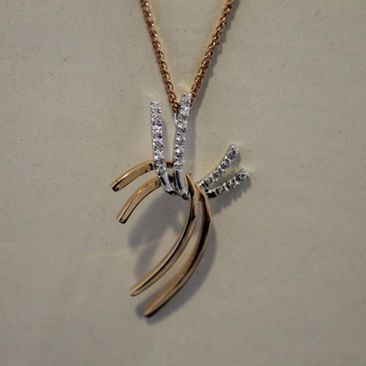 Girocollo Recarlo in oro bianco e giallo con diamanti ct.0,11