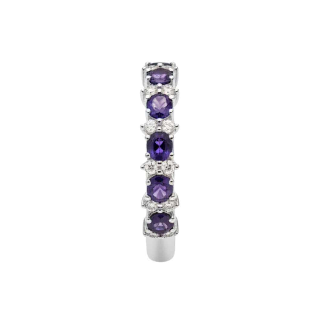 Anello Bliss Oro Bianco 18kt Con Zaffiri