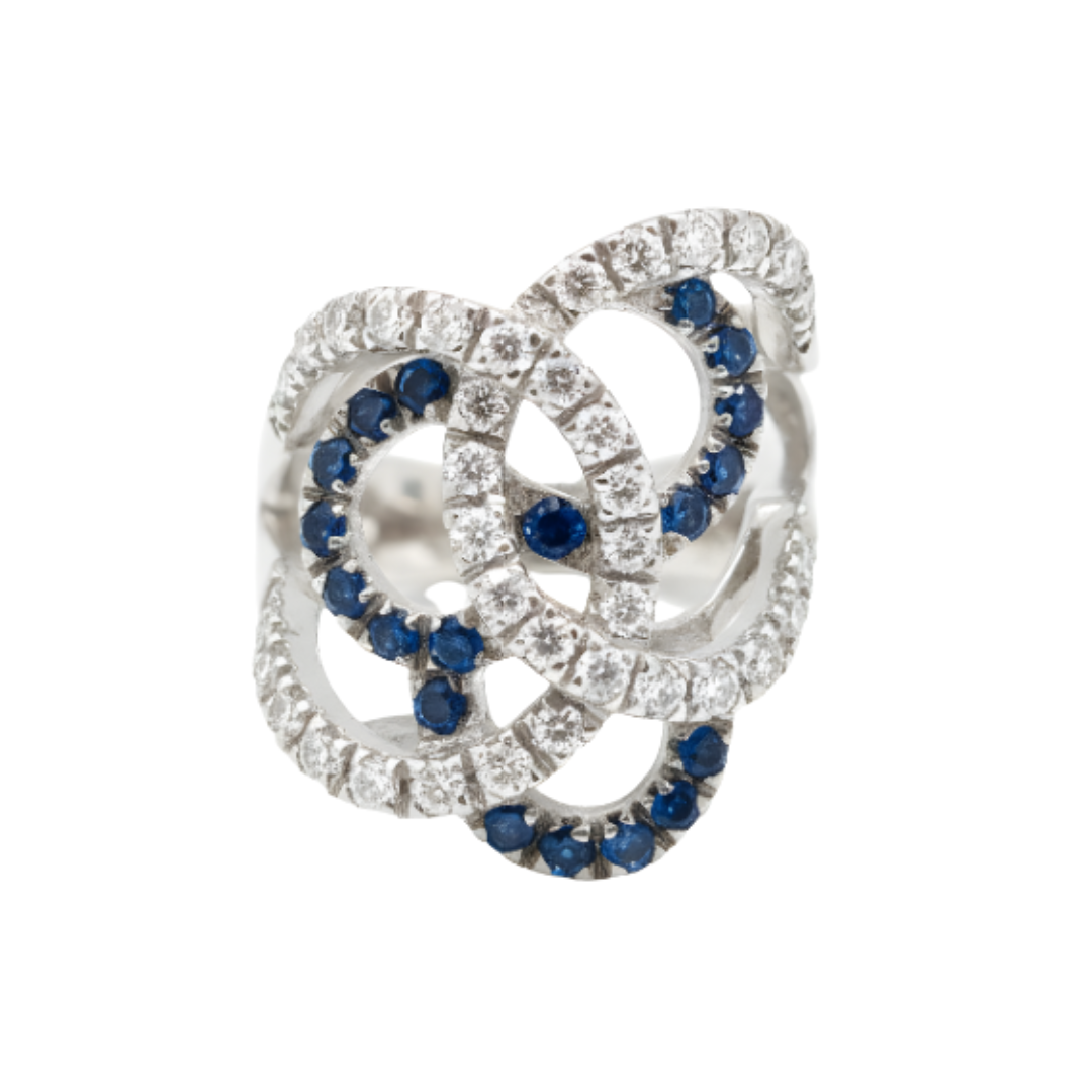 Anello Recarlo Fascia In Oro Bianco E Diamanti