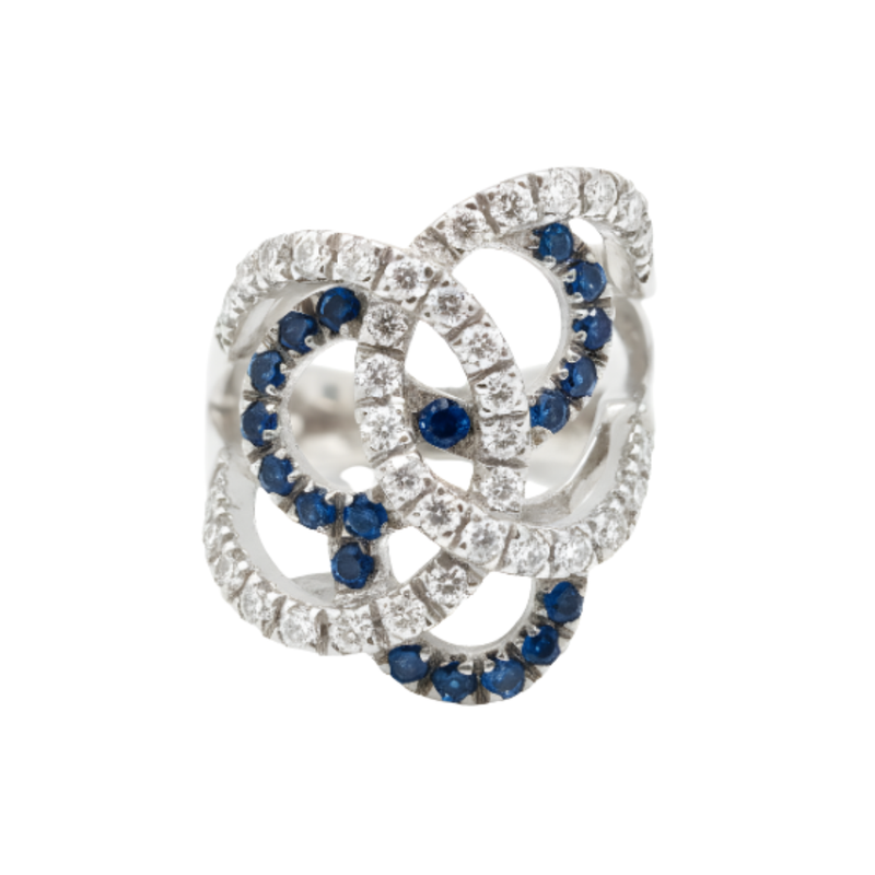 Anello Recarlo Fascia In Oro Bianco E Diamanti