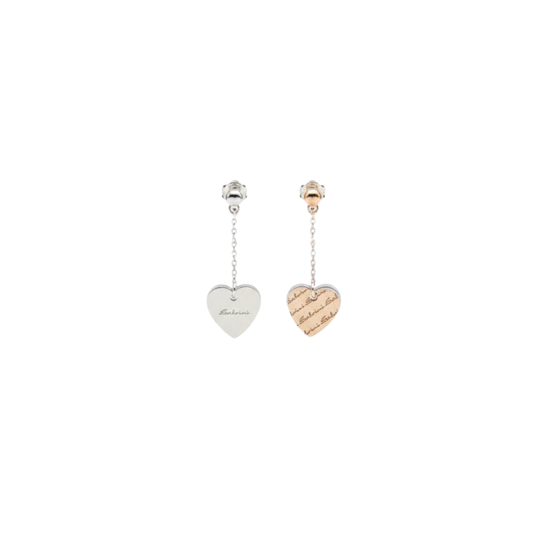 Orecchini Salvini Minimal Collection In Oro 9kt Bianco E Rosa Con Diamante.