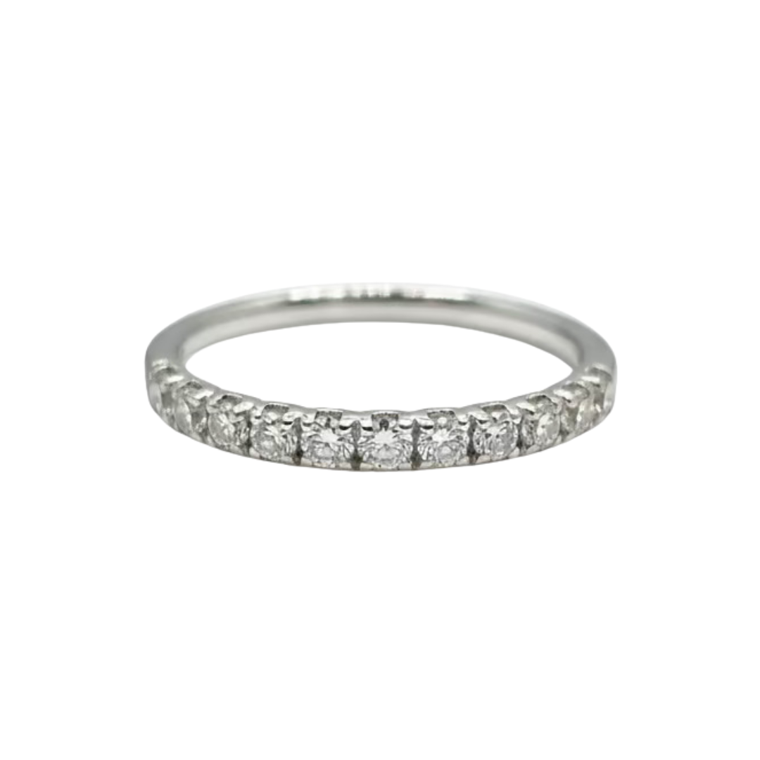 Anello Veretta Mezzo Giro Recarlo Oro Bianco 18kt Diamanti